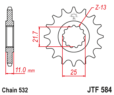 JT SPROCKETS gear wheel JTF584.16 (44216jt)